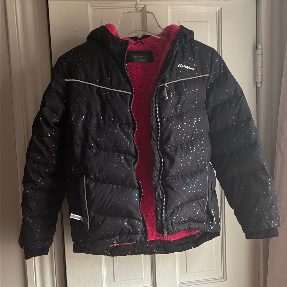 Kids Black Jacket with Pink Lining